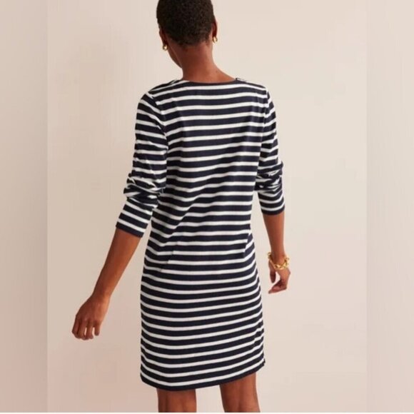 Boden Sophie Breton Navy/Red Striped Dress Size 8 - Picture 10 of 11